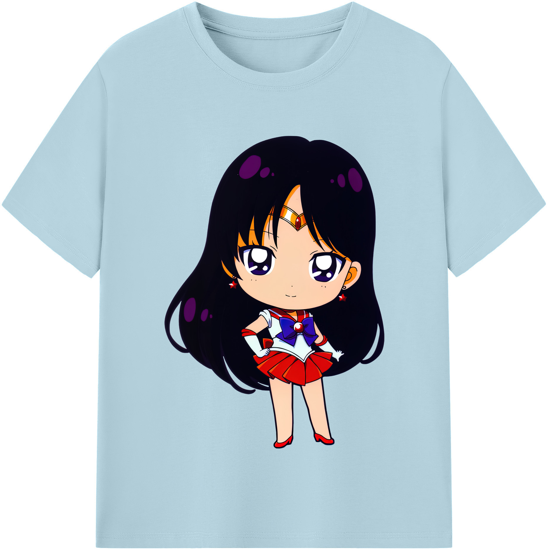 （画像用） 美少女戦士セーラームーン 火野レイ ひの レイ Sailor Moon Hino Rei （セーラーマーズ,Sailor Mars） 綿100％半袖Tシャツ（フロントプリント）